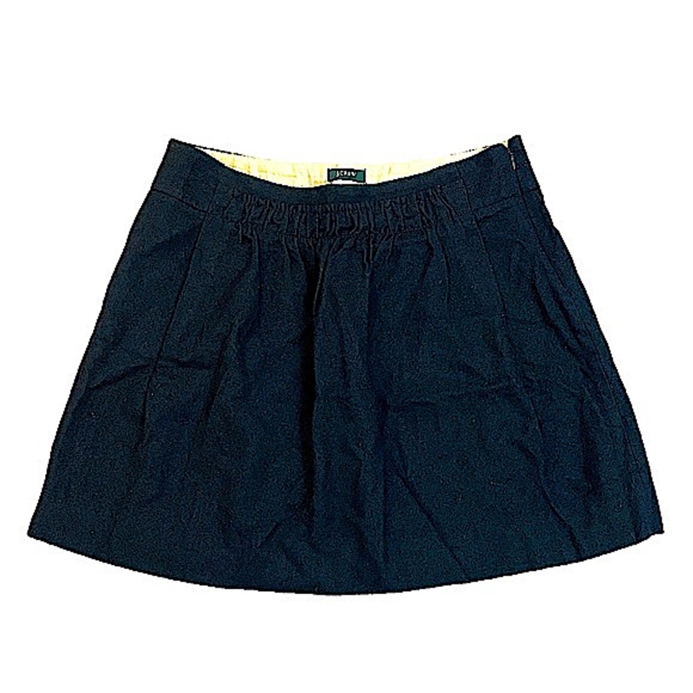 J. Crew Wool Blend Mini Skirt Shirred Waist Black Size 4